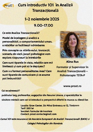Curs Introductiv 101, 1-2 noiembrie 2025