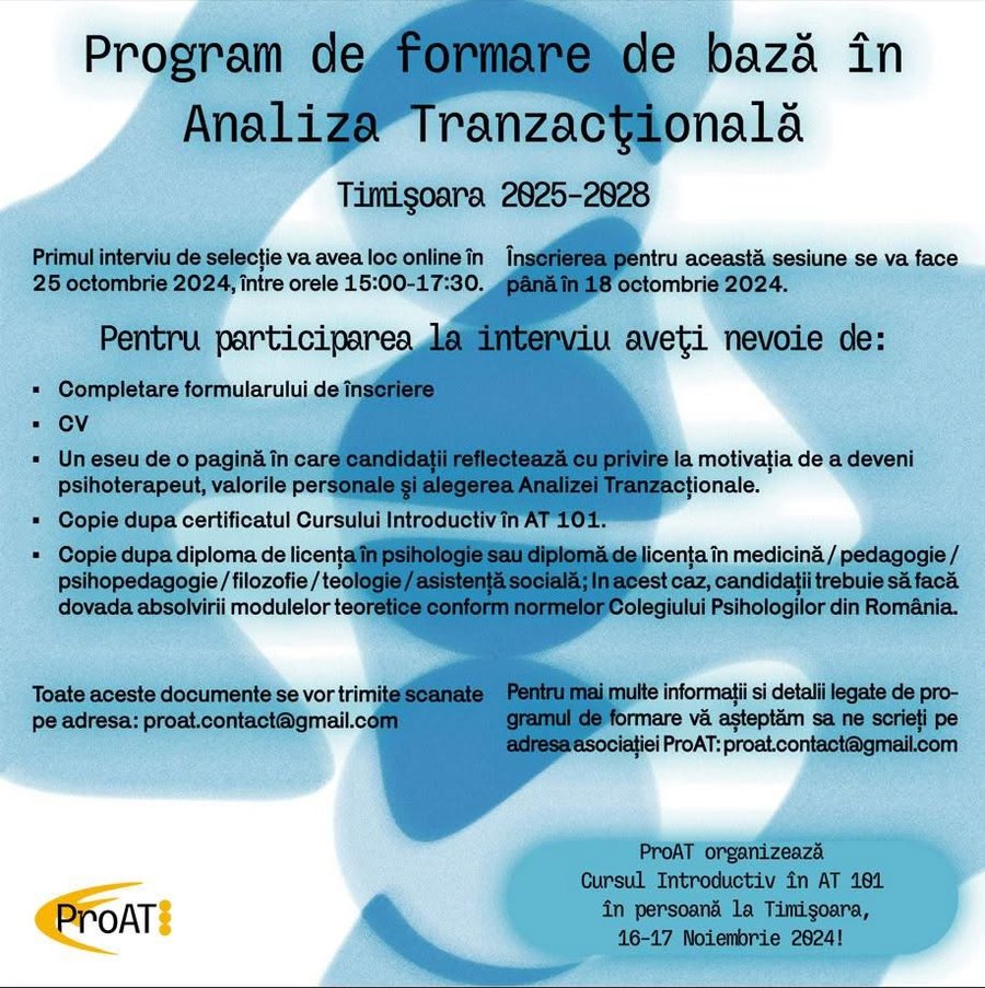 Înscrieri grup de formare 2025-2028